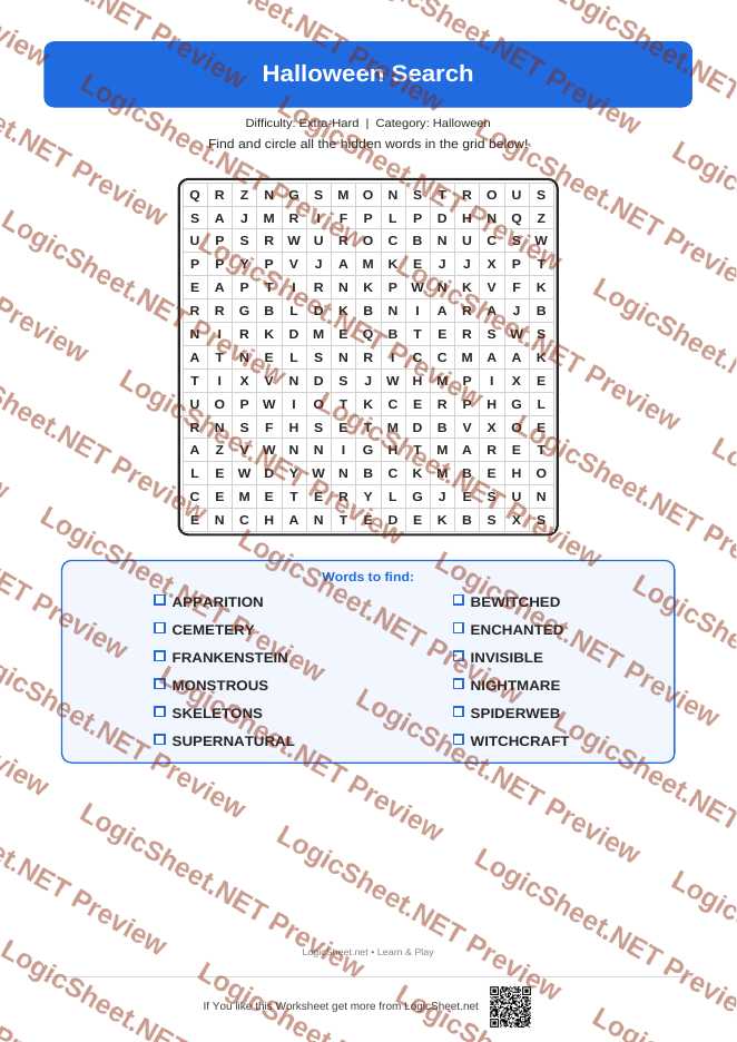 Word Search — Halloween