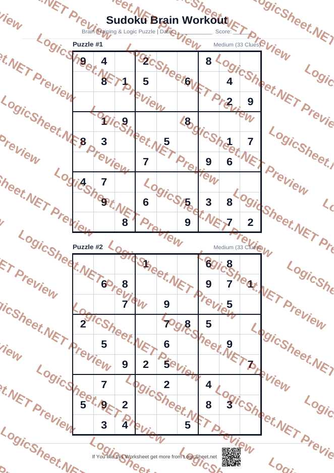 Sudoku Puzzles — Medium