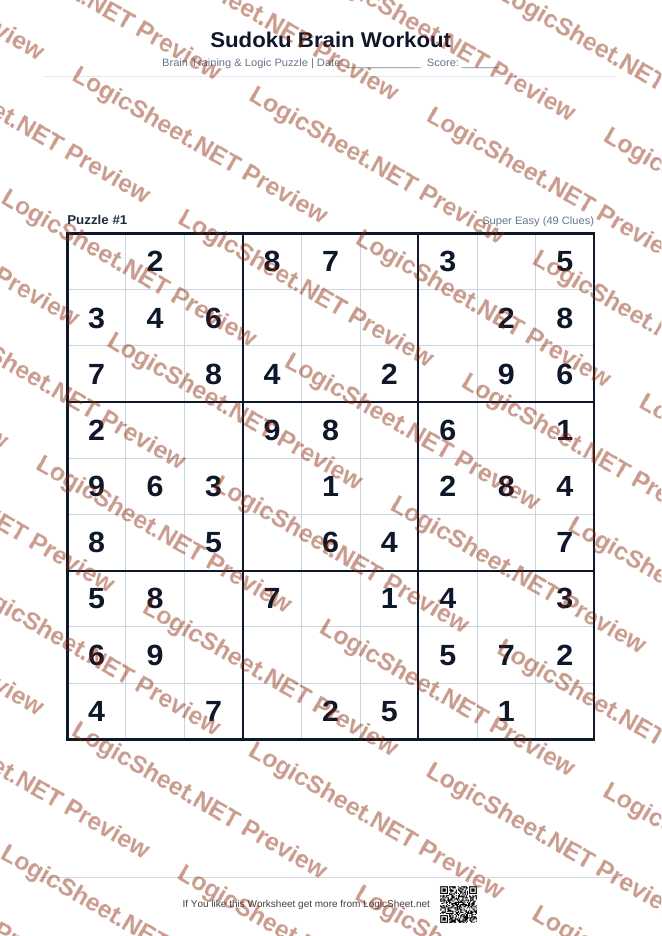 Sudoku Puzzles — Super_Easy