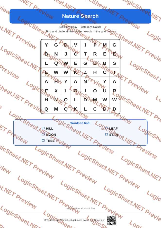 Word Search — Nature