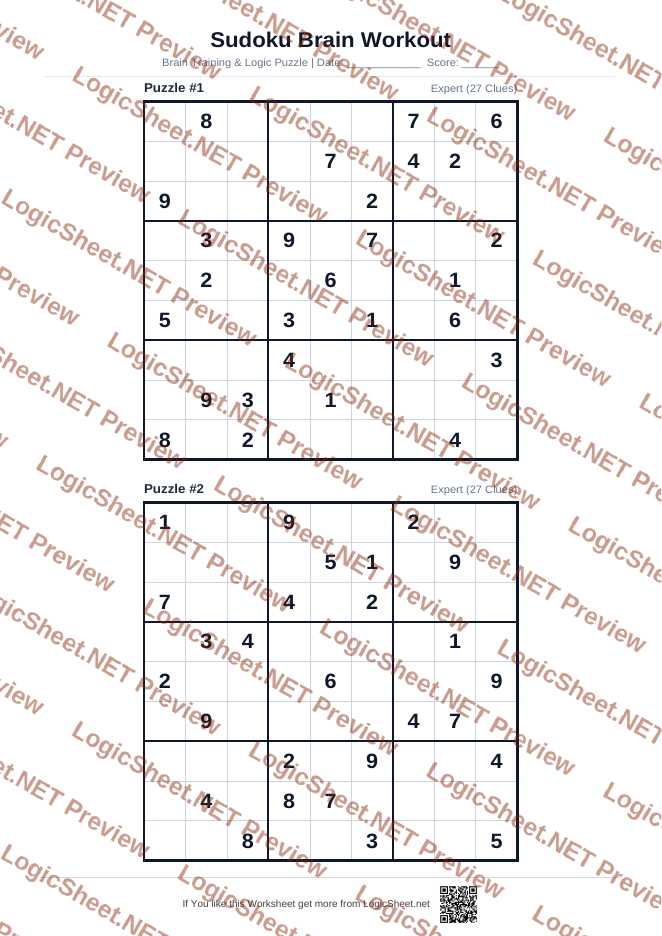 Sudoku Puzzles — Expert